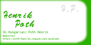 henrik poth business card